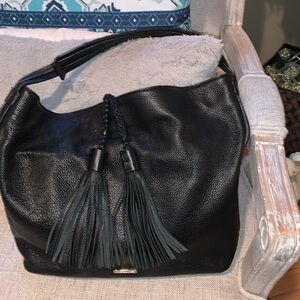 Genuine black pebble grain soft leather bag Rebeca minkoff